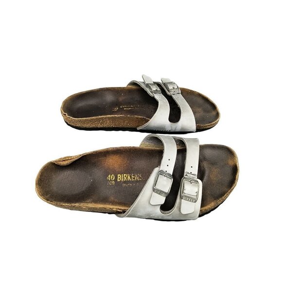 Silver Double Strap Birkenstock 260 EU 40 - Picture 2 of 5